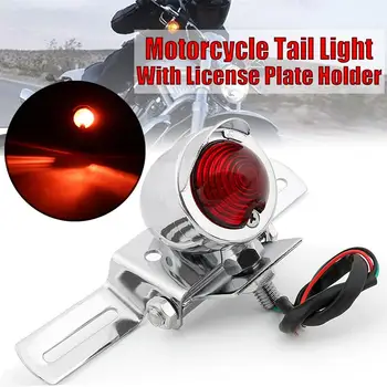 Mayitr 12V Motocykel špz Mount Držiak Brzdy zadné Svetlo Univerzálne Motocyklové Červená Objektív Lampa Vysokej Kvality