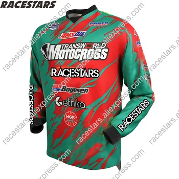 RACESTARS Motocykel výstroj Dresy Moto jersey zjazdové jersey Horský Bicykel Motocross Jersey BMX MTB DH T Shirt maillot Ciclismo