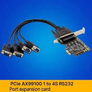 PCIE AX99100 1 Z 4S DB-9 Pin RS232 Sériový Port Karty Priemyselné Sériový Port COM1 Rozširujúca Karta pre PC