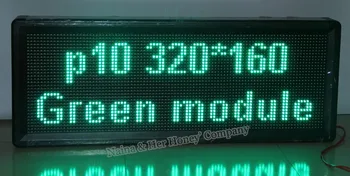 40pcs/veľa Vonkajšie P10 Jeden zelená farba LED displej modul 320*160mm 32*16 pixelov