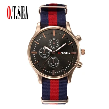 Luxusné O. T. MORA Značky Soft Nylon Popruh Hodinky Ženy Muži Móda Vojenské Šaty náramkové hodinky Quartz 9884