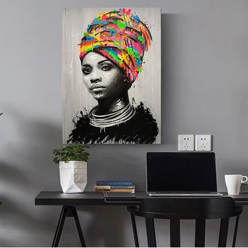 Africkej Ženy Nahé Plátne, Obrazy Na Stenu, Umenie Plagáty A Vytlačí Čierny Dievča Graffiti Art Obrázky Domáce Dekorácie