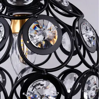 E27 black Tvorivé crystal minimalistický stropné svietidlo Jednej steny stropné lampy, spálňa lampa Jednotného Európskeho železa svietidlo Crystal lampa