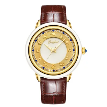 Nový Luxusný mužov jade hodinky automatické mechanické úľavu zverokruhu Top prírodné jade žien hodinky módne tvorivé pár hodín