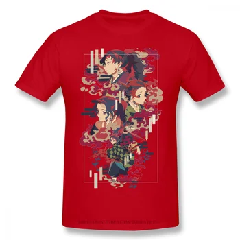 Znaky Handričkou Tlač Nadrozmerná T-Shirt Démon Vrah Kimetsu Č Yaiba Kamado Anime Homme Pre Mužov Streetwear Módy