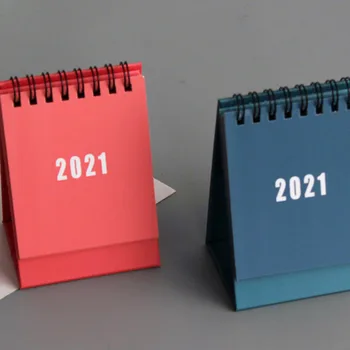 Jednoduchý Kalendár Ročné Agenda Organizer Papier Dual Denný Plánovač Papiernictvo 2021 Mini Morandi Farby Office Home