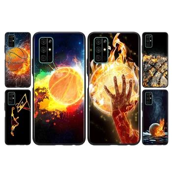 Silikónové Krytie Basketbal Šport Oheň Pre Huawei Honor 30i 10X 30S 9A 9S 9X 30 9C 20 20 V20 10i 10 7C Pro Lite Telefón Prípade