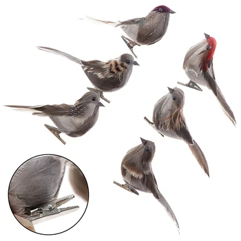 1pcs Roztomilý Umelé Vtáčie Pena Živo Pierko Mini Tit Plavidlá, Vtáky, Emulácia Dekorácie Vták Model DIY Umelé Sparrow