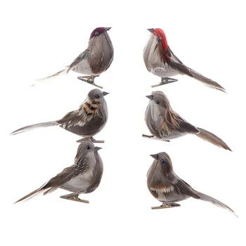 1pcs Roztomilý Umelé Vtáčie Pena Živo Pierko Mini Tit Plavidlá, Vtáky, Emulácia Dekorácie Vták Model DIY Umelé Sparrow