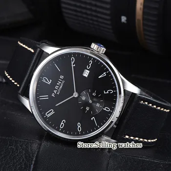 Nové dorazí 42mm parnis black dial dátum okno ST 1731 automatické PÁNSKE hodinky