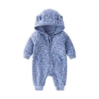 Nové Detské Zimné Klip bavlna teplé onesie detská mikina s kapucňou plus cashmere hrubé horolezecké oblečenie pre novorodencov von oblečenie