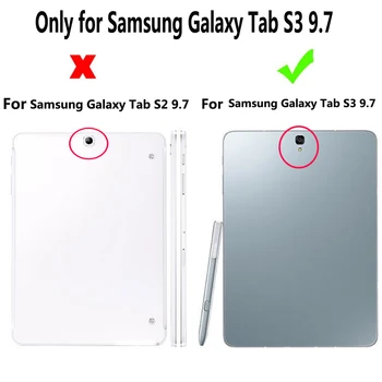 Puzdro pre Samsung Galaxy Tab S3 9.7 T820 T825 Premium Kožené Inteligentný Automatický režim Spánku Prebudiť Kryt Tablet Shockproof Flip Shell Stojan