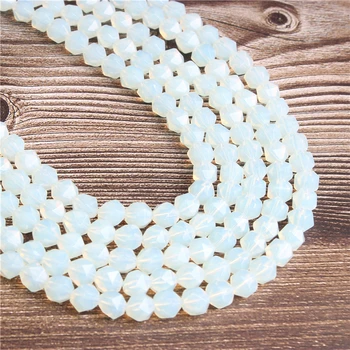 Lanli prirodzene zákrutách malé ploché biele opálové voľné korálky pre šperky DIY kameň náramky a náhrdelníky