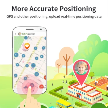 AN+ Deti Smart Hodinky Viditeľné Hovor GPS Polohy Anti-stratené Deti Sledovať 1.41-palcový Farebný Dotykový Displej, WiFi, SOS Smart BabyWatch