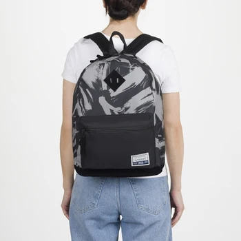 Mládež batoh, zazipovaný vrecko, vonkajšie vrecko na zips, čierna farba