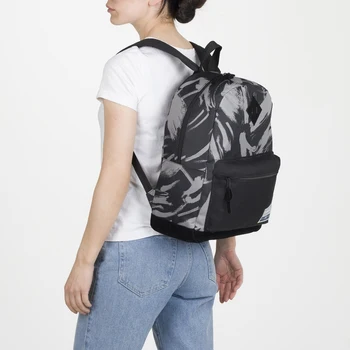 Mládež batoh, zazipovaný vrecko, vonkajšie vrecko na zips, čierna farba