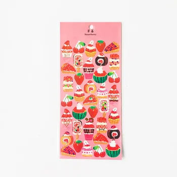 1 List Candy Farby, Ovocné Koláče Jahoda Papierové Nálepky DIY Dekoratívne Tesnenie Vložiť Stick Štítok Deti Darček