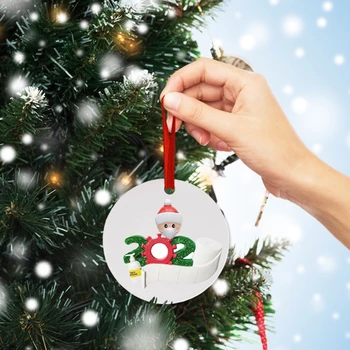2020 Ornament Osobné Rodiny s Maskou Vianočný Stromček Visí Prívesok DIY T3LE