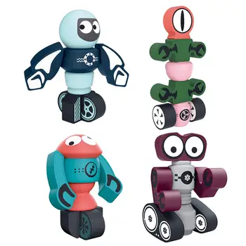 Montovať Magnetické hračky Roboty Deti Magnetické Bloky Nastaviť Stohovanie Roboty Hračka Vzdelávacie Hrať Set pre Chlapcov, Dievčatá