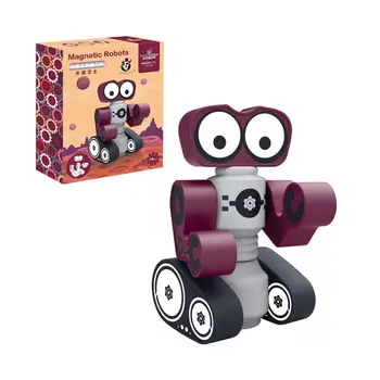 Montovať Magnetické hračky Roboty Deti Magnetické Bloky Nastaviť Stohovanie Roboty Hračka Vzdelávacie Hrať Set pre Chlapcov, Dievčatá