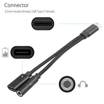 Typ C pre 3,5 mm a Nabíjačku 2 in1 Slúchadlá Audio Jack, USB C kábel Kábel Adaptéra