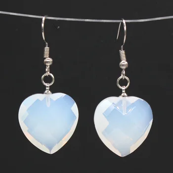 Trendy-korálky Romantické Strieborné Pozlátené Opalite Opal Oddiel Láska Srdca Náušnice Šperky Pre Ženy