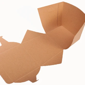 Balenie Box Jedno Políčko Šalát Prípade S Vekom Potravinársky Kraft Papier Box Raňajky Vytiahnuť Obed Skladací Box Box Životného Prostredia