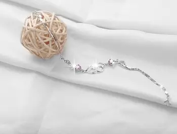 Veľkoobchod strieborné pozlátené romantická láska srdce lesklé crystal dámske náramky šperky ženy darček k narodeninám drop shipping