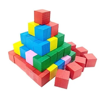 25-50pcs/Pack Montessori Farebné Drevené Kocky Bloky Svetlé Montáž Blok Skoro Vzdelávacie Skoro Vzdelávacie Hračky pre Deti Deti