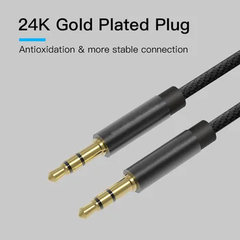 Aux Drôt pre Samsung Xiao Linka Reproduktora Nylon Kábel Jack 3.5 Kábel Audio Male-Male Kábel, Slúchadlá s 3,5 mm Line Nylon Kábel Jack 3 5
