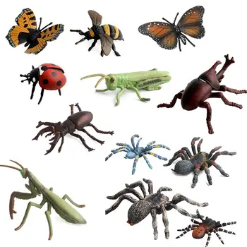 12Pcs/Veľa Hmyzu Modely Figúrky Dieťa Kognitívne Zvierat Hračky Raného Vzdelávania Hračky 63HE