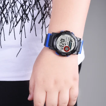 SYNOKE Deti Hodinky Športové Hodinky Vodotesné 50M LED Displej Chronograf Hodiny Zápästie Alarm Elektronické Náramkové hodinky Deti Relogio