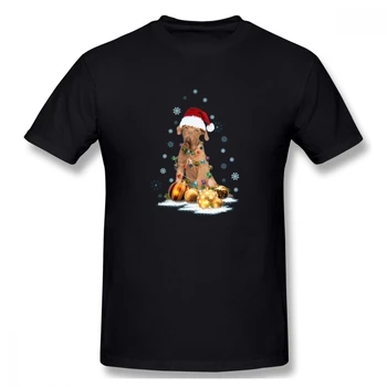 Vtipné VIZSLA Vianoce Psa Svetlo Vianoce Psa G(1) Mužov Základné Krátky Rukáv T-Shirt Mnohých farbách bežné t-shirts Európskej Veľkosť