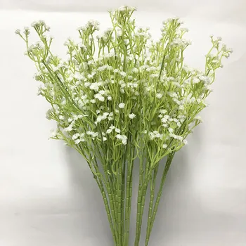 1PCS Biely Umelý Kvet Interspersion Gypsophila Kvetinové Dekorácie Pre Domov Svadobné Ponuky Zelená Stick Simulácia Kvety