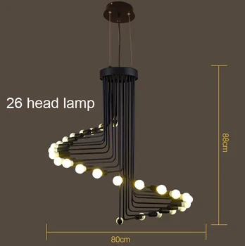 Moderné retro Loft Prívesok svetlo Železa Točité Schodisko, Lampa Drop Svietidlo závesné svetlo starožitné americký prívesok na čítanie