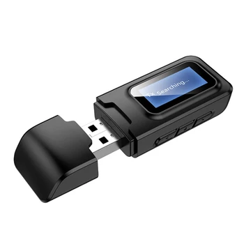 Mini 2 v 1, Bluetooth 5.0 o USB Prijímač Vysielač Kapela LCD Sn Bezdrôtový Adaptér