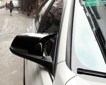 Ox horn štýl Čierna biela ABS Uhlíkových vlákien Spätné zrkadlo pokrytie čiapky Pre BMW 2 Séria F22 F23