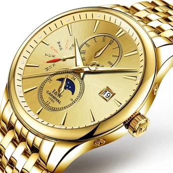Švajčiarsko Karneval Značky Luxusné Mužov Watche Auto Mechanické Hodinky Mužov Sapphire reloj hombre Svetelný relogio hodiny C8732-2