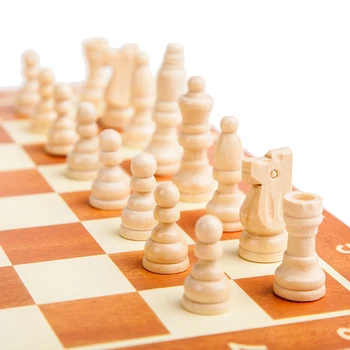 Skladacie Drevené Medzinárodnej Šach, Dáma Nastaviť Skladacia Doska Hre Zábavné Hry Chessmen Zberu Prenosných Dosková Hra