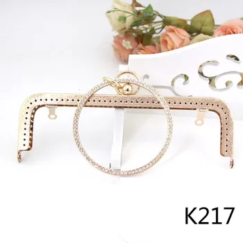 Nové 20cm K216.K217 námestie náramok Rukoväť imitácia Diamond - studded Kovové kabelku rám DIY kabelka príslušenstvo 2ks/veľa