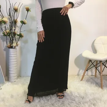 Ženy v Moslimských Ceruzka Dlhé Sukne Šifón Skladaná Sukňa Elastické Sukne Vysoký Pás SAE Islamskej Afriky Oblečenie Strany Maxi Sukne