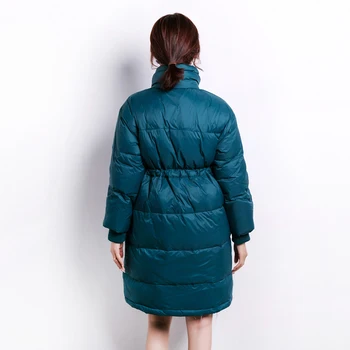 Módne dámske zimné nadol bunda vrchné oblečenie 2020 žena dlho Kórea štýl elegantné kabáty teplé stojan golier kabáta Dámy YNZZU 9O257