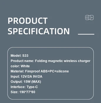 Nové 15W 2 V 1 obojstranná Magnetická Ultra Tenké Skladacie Bezdrôtová Rýchlo Nabíjací Stojan pre systém IOS, Android Telefón a Inteligentné Hodinky