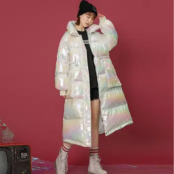 ženské parkas bunda 2020 zimný kabát žena príliv zimné bavlna-čalúnená šaty nad kolená han edition viac voľné dlho, chlieb