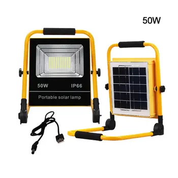 50W Svetlé Prenosný Reflektor Práce Ľahká Dobíjacia Baterka Solárna Energia Svetla Pre Outdoor, Lov, Camping