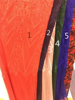 6 farieb YG-100101 francúzsky čistý čipky textílie pre módne šaty Pekne vyzerajúce vyšívané čipky textílie s fringe pre svadobné šaty