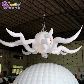 Prispôsobený 5 metrov, priemer veľké biele nafukovacie octopus / osvetlenie airblown giant octopus / nafukovacie chobotnica s Led hračky
