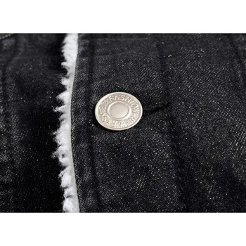 B Muži Bunda a Kabát Trendy Teplé Fleece Denim Jacket 2018 Zimné Módne Pánske Jean Bunda Outwear Muž Kovboj 5XL