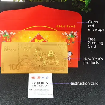 2020 Čínsky Nový Rok Červené Obálky šťastie, peniaze Potkan Pamätná Zlatá