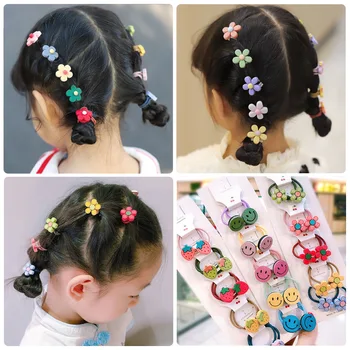10 Za Balík Roztomilý Kreslený Kvetinové Dievčatá Gumy Hairband Princezná Ornament Čelenky Elastické Vlasy Kapely Príslušenstvo